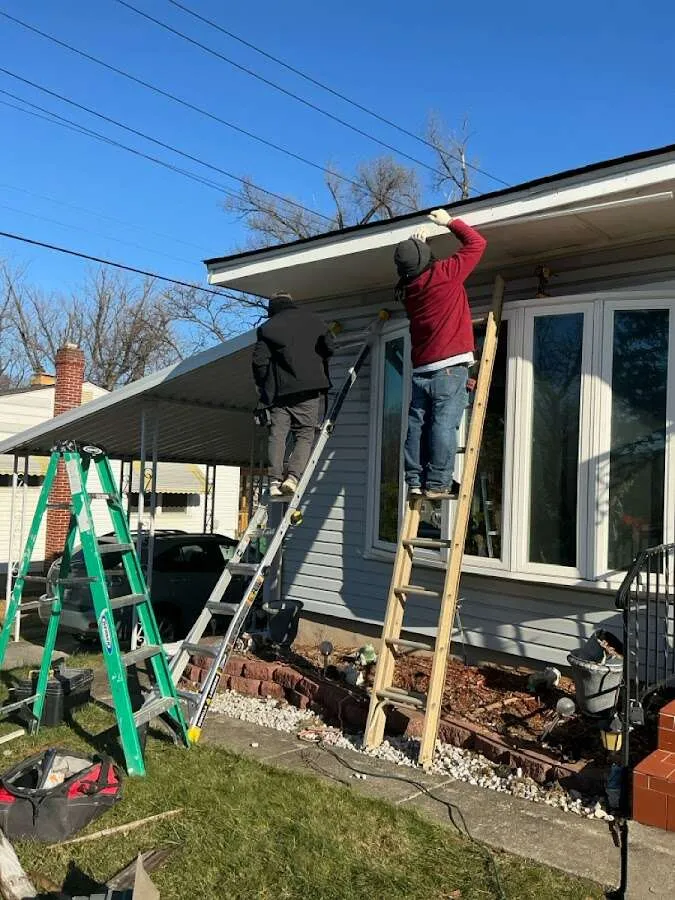 Restoration crew performing exterior repair in Alexandria